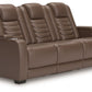 High Impact - Power Reclining Sofa / Adj Headrest - Tobacco