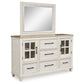 Shaybrock - Antique White / Brown - Dresser And Mirror