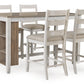 Skempton - Rectangular Counter Table With Storage - White - Fraser Furniture & Mattresses