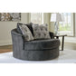 Biddeford - Shadow - Oversized Swivel Accent Chair