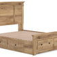 Makidern - Panel Storage Bed With 2 Under Bed Storage Units