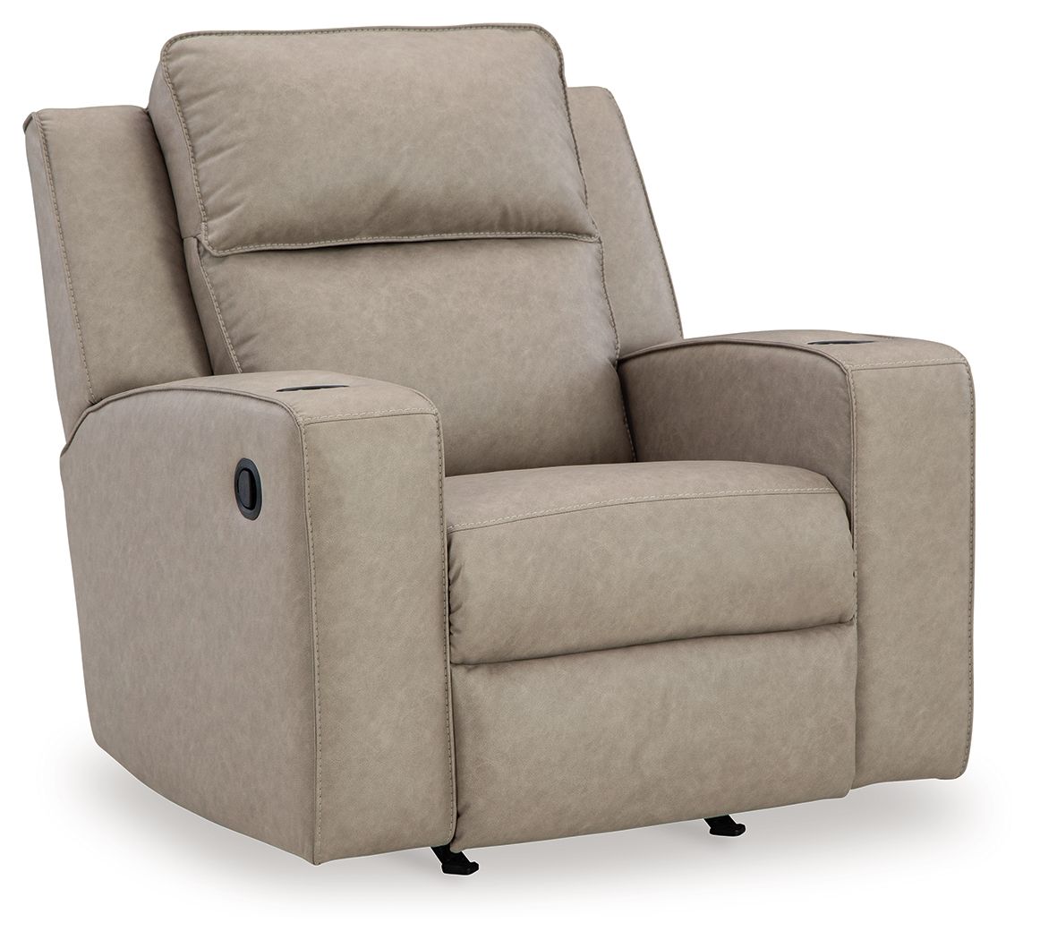 Lavenhorne - Pebble - Rocker Recliner - Faux Leather