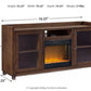Starmore - 70" TV Stand With Glass/Stone Fireplace Insert - Brown
