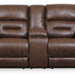 Stoneland - Chocolate - Dbl Reclining Loveseat With Console - Faux Leather