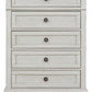 Robbinsdale - Antique White - Five Drawer Chest - Youth