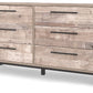 Neilsville - Six Drawer Dresser - Vinyl-Wrapped - Whitewash