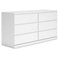 Onita - White - Six Drawer Dresser