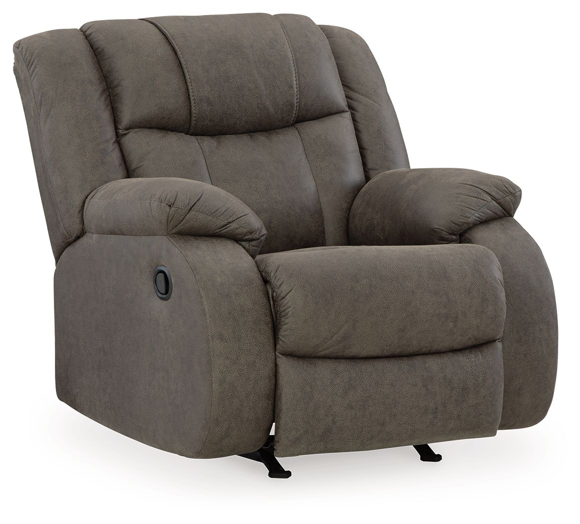 First Base - Gunmetal - Rocker Recliner - Faux Leather