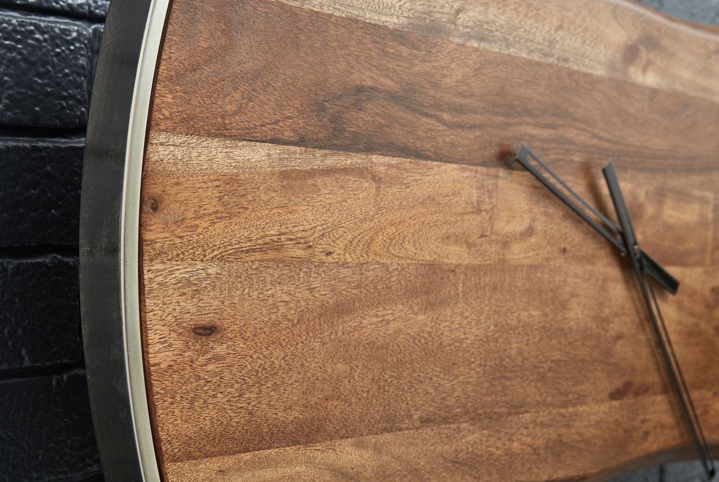 Panchali - Wall Clock - Brown / Silver Finish - Fraser Furniture & Mattresses