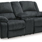 Draycoll - Dbl Reclining Loveseat W/Console - Fabric - Slate