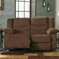 Tulen - Chocolate - Reclining Loveseat - Fabric