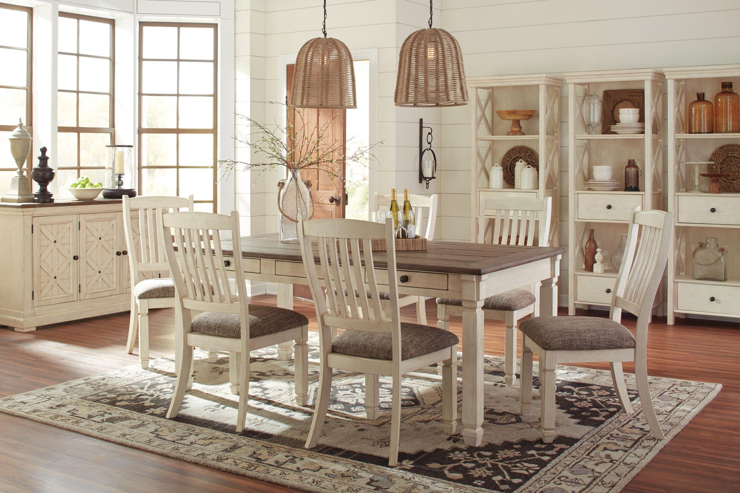 Bolanburg - Dining UPH Side Chair (Set of 2) - Rake Back - Brown / Beige - Fraser Furniture & Mattresses