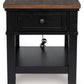 Wildenauer - Brown / Black - Rectangular End Table