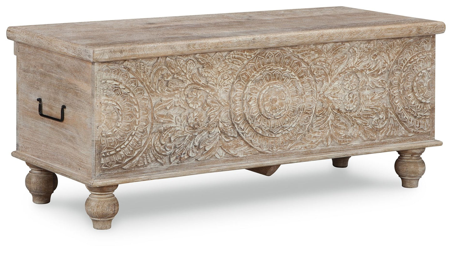 Fossil Ridge - Storage Bench - Beige - Fraser Furniture & Mattresses