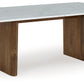 Isanti - Light Brown / White - Rectangular Cocktail Table