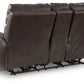 Crossplex - Power Reclining Loveseat / Console / Adjustable Headrest - Smoke