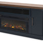 Landocken - Two-tone - 83" TV Stand With Electric Fireplace