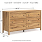 Bermacy - Light Brown - Six Drawer Dresser