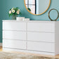 Onita - White - Six Drawer Dresser