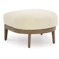 Serene Bay - Dark Brown / White - Ottoman With Cushion