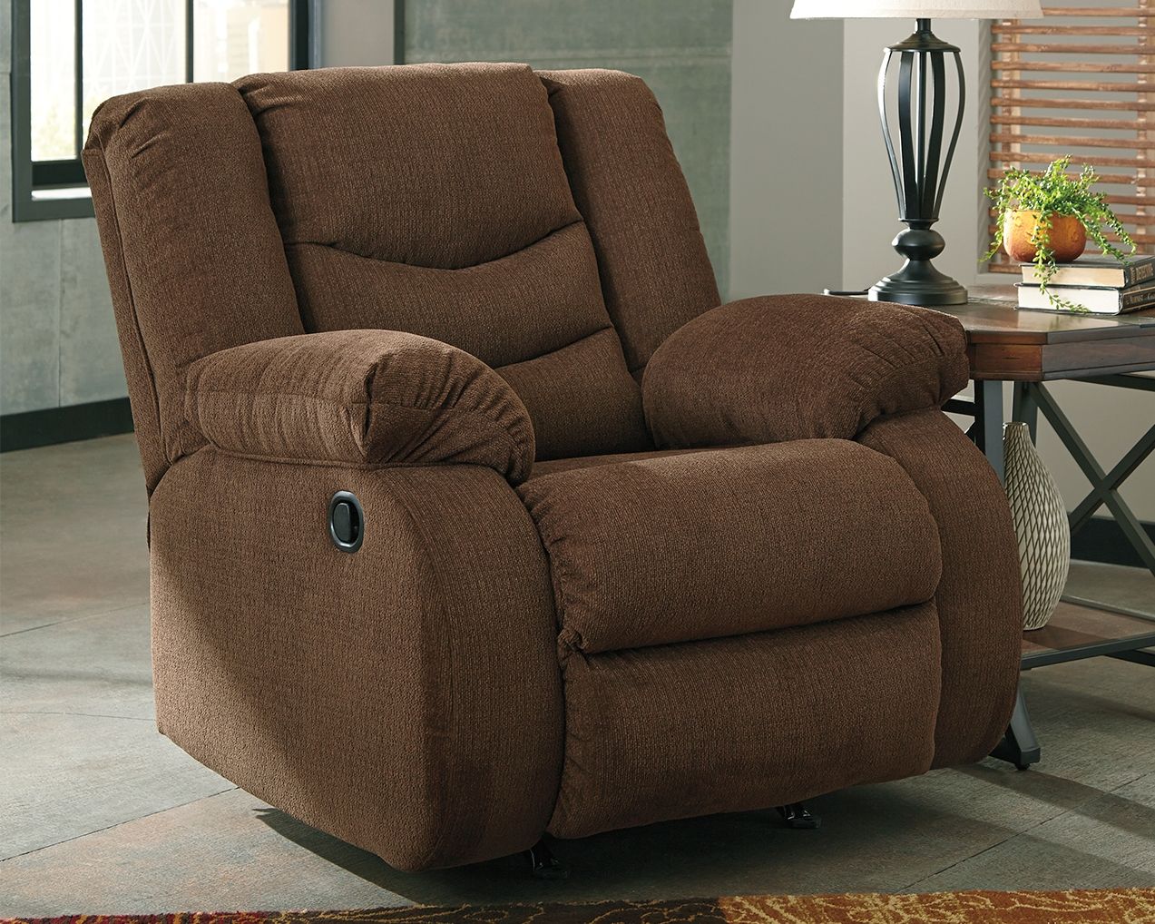 Tulen - Chocolate - Rocker Recliner - Fabric