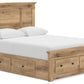 Makidern - Panel Storage Bed With 2 Under Bed Storage Units