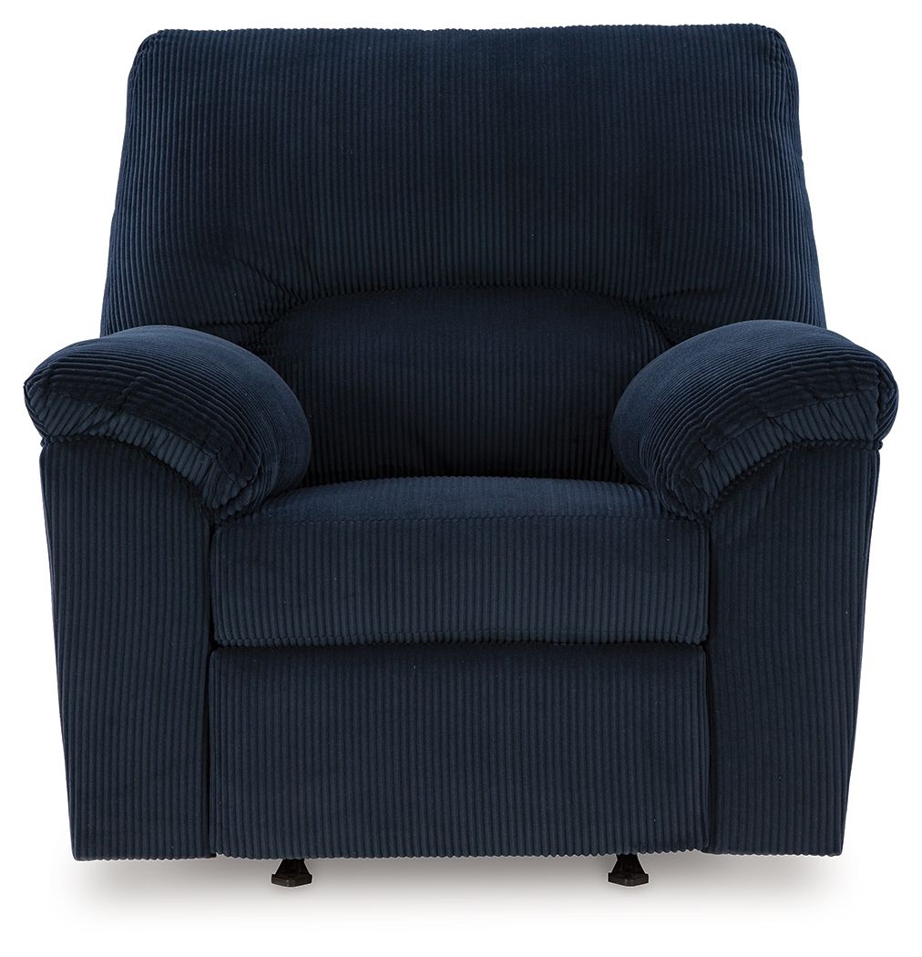 Simplejoy - Navy - Rocker Recliner - Fabric