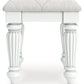 Kozlani - Vanity Upholstered Stool - White