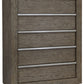 Anibecca - Weathered Gray - Five Drawer Chest