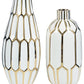 Mohsen - Vase Set (Set of 2) - Gold Finish / White - Fraser Furniture & Mattresses