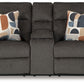 Kanlow - Dusk - Dbl Reclining Loveseat With Console - Fabric