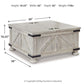 Carynhurst - Cocktail Table with Storage - Whitewash - Fraser Furniture & Mattresses