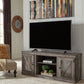Wynnlow - Gray - TV Stand With Faux Firebrick Fireplace Insert