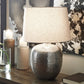 Magalie - Metal Table Lamp  - Antique Silver Finish - Fraser Furniture & Mattresses