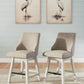 Robbinsdale - Upholstered Swivel Curved Back Barstool (Set of 2) - Antique White - Fraser Furniture & Mattresses
