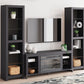 Cayberry - Black - 3-Piece Entertainment Center With Electric Fireplace