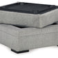 Casselbury - Cement - Ottoman With Storage