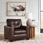 Santorine - Dark Brown - Chair - Leather Match