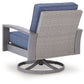 Half Moon Beach - Swivel Lounge With Cushion - Blue / Gray