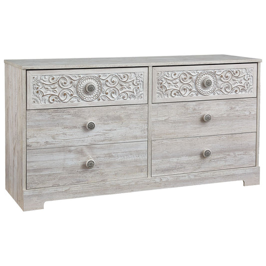 Paxberry - Whitewash - Six Drawer Dresser - Weatherworn