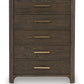 Radkin - Five Drawer Chest - Burnished Brown