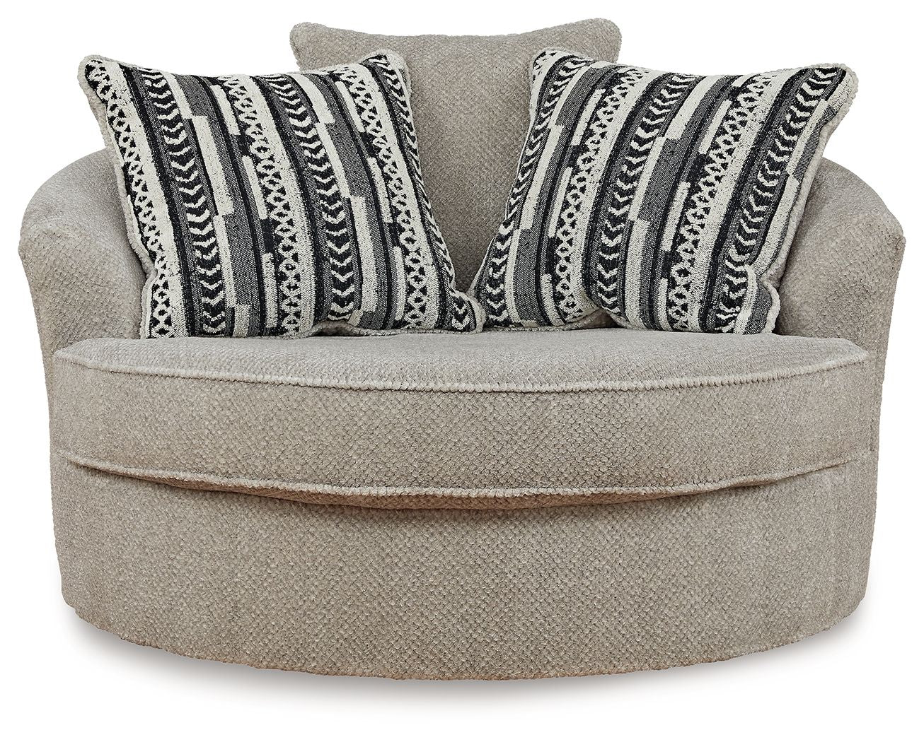 Calnita - Oversized Swivel Accent Chair - Fabric - Sisal