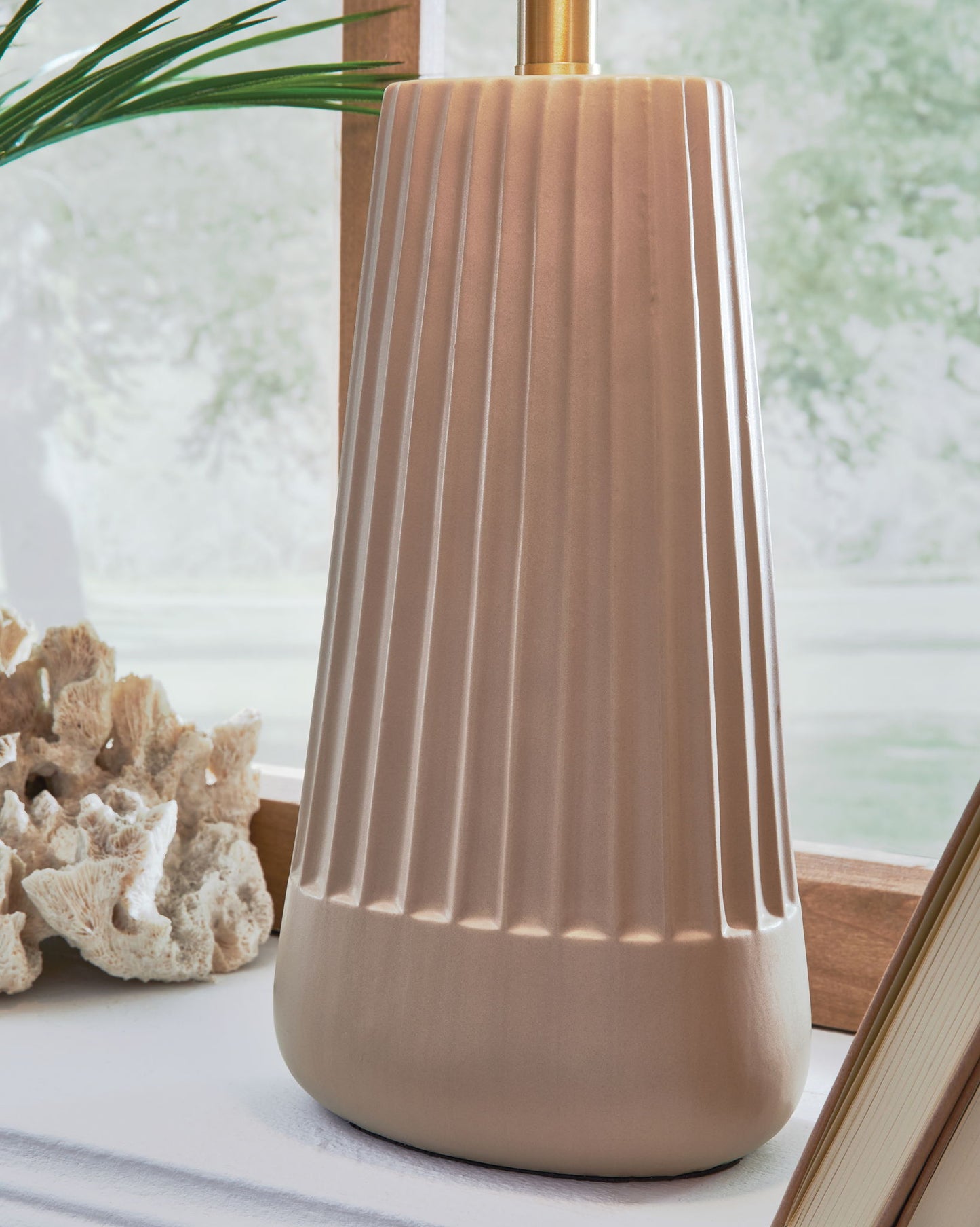 Dellner - Ceramic Table Lamp - Mocha - Fraser Furniture & Mattresses