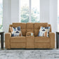 Kanlow - Dbl Reclining Loveseat With Console - Honey