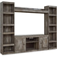 Wynnlow - Gray - 4-Piece Entertainment Center With LG TV Stand W/Fireplace Option