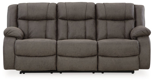 First Base - Gunmetal - Reclining Sofa - Faux Leather