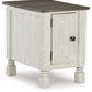 Havalance - Chair Side End Table - White / Gray