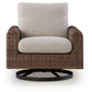 Dolan Creek - Swivel Lounge With Cushion - Gray / Brown