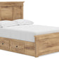Makidern - Panel Storage Bed With 2 Under Bed Storage Units