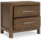 Cabalynn - Two Drawer Night Stand - Light Brown